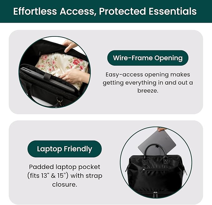 Nobl Travel Weekender Bag for Women & Men, Large Duffel Carry-On Tote with Trolley Sleeve, Separate Shoe Compartment & Laptop Pocket, Leather Overnight Bag for Airplane, Gym, Road Trips - Jet Black