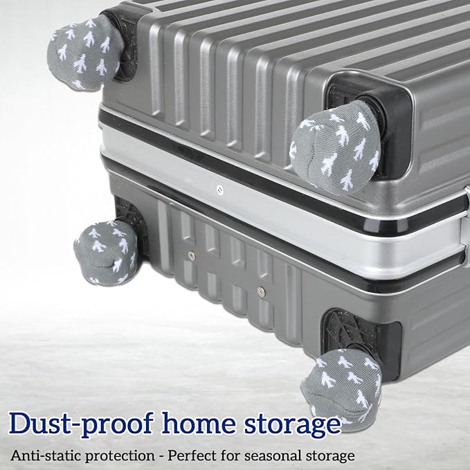 8 Pack Luggage Wheel Covers, Prevent Floor Bed From Getting Dirty and Keep Floors Clean, Universal Sleeve Case
