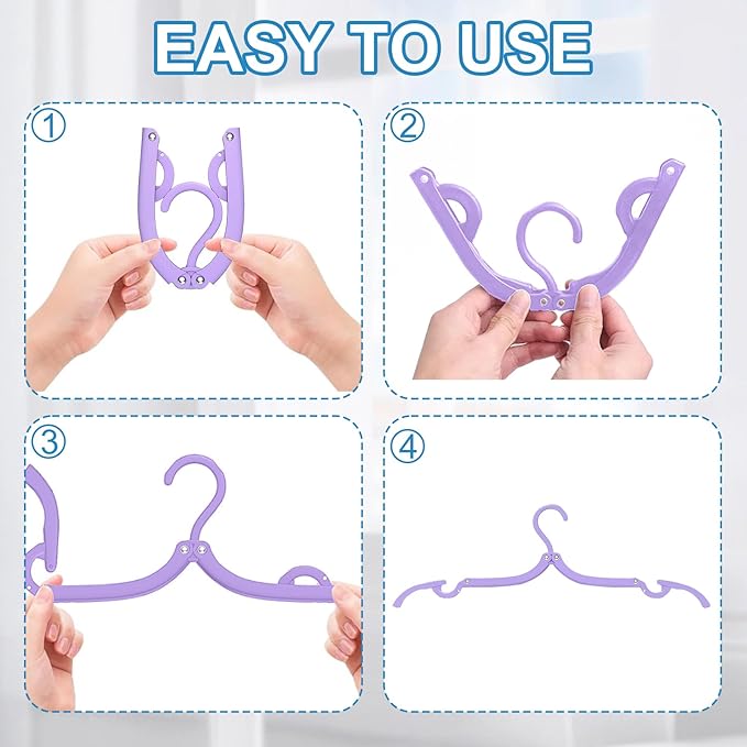 10 Pcs Travel Hangers Cruise Ship Essentials Accessories Portable Folding Clothes Hanger Foldable Drying Rack