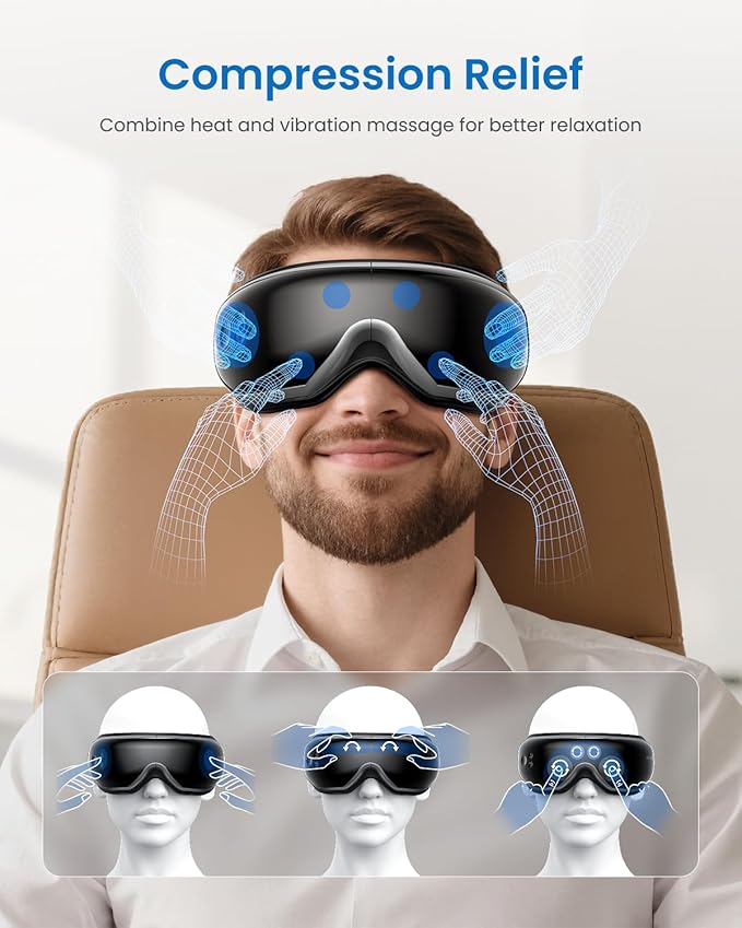 RENPHO Eye Massager with Heat, Mothers Day Birthday Gifts for Mom Women Men Her, FSA Eligible HSA Eye Mask for Migraine Relief, Headache Massager for Dry Eyes Relax Reduce Strain Eyeris 1
