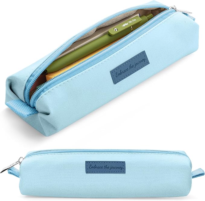 Mr. Pen- Cute Pencil Case Pouch, Light Blue Color, Multipurpose Canvas Bible Pencil Pouch