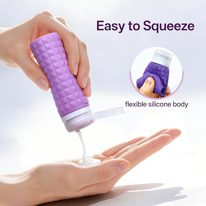 Travel Bottles for Toiletries, TSA Approved Travel Size Containers, Leak Proof Silicone Shampoo Bottles, Small Toiletry Containers with Bag for Shampoo Conditioner Lotion