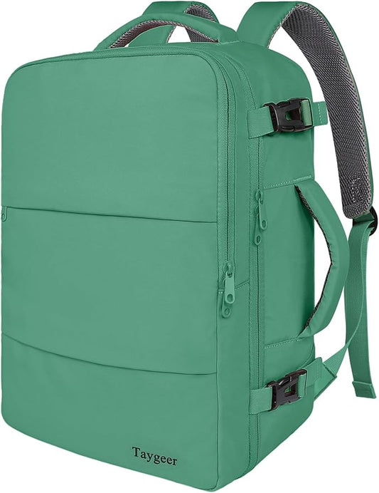 Taygeer Travel Backpack for College Woman, Lightweight Backpack for 15.6 inch Laptop with Water Bottle Holder, TSA Friendly Bag for Women, Back Pack Carry On Luggage for friend Gym Sport,Green