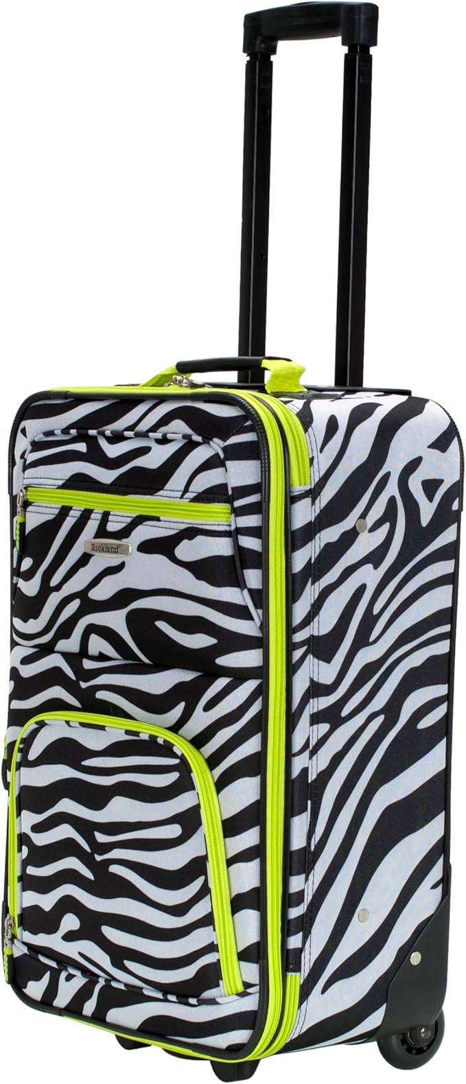 Rockland Fashion Softside Upright Luggage Set, Expandable, Lime Zebra, 2-Piece (14/19)