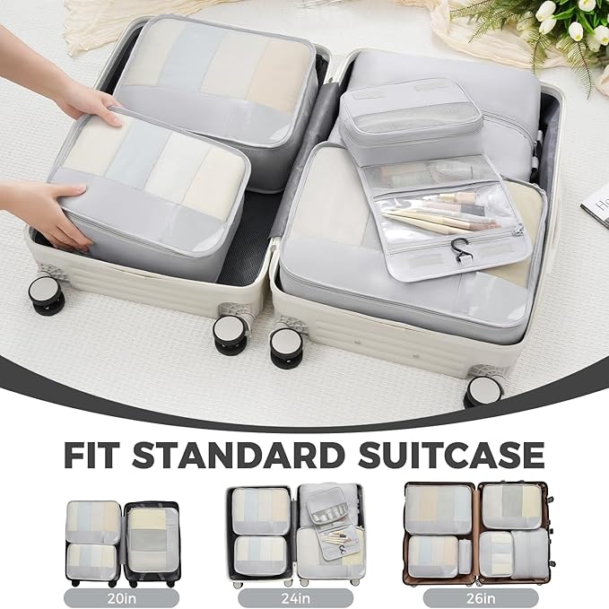 BAGAIL 9 Set Packing Cubes with Packing List Luggage Packing Organizers for Travel Accessories