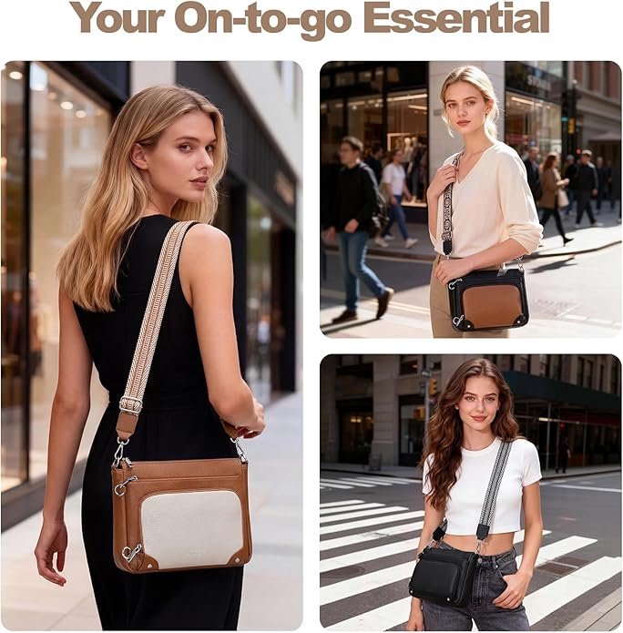 SYTRAH Anti-Theft Crossbody Purse for Women, Crossbody Shoulder Bag with Built-in Wallet & RFID Blocking for Travel Workout