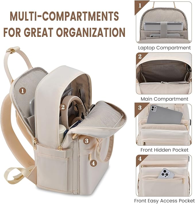 LOVEVOOK Laptop Backpack for Women 15.6 Inch Laptop Bag with USB Port, Fashion Waterproof Backpacks Teacher Nurse Stylish Travel Bags Vintage Daypacks for College Work