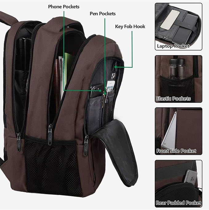 MATEIN 15.6 in Laptop Backpack, School Backpack with USB for Men Women and College Student, Sturdy Laptop Bag for Laptop Accessories Water Resistant Travel Backpack Functional Birthday Gifts