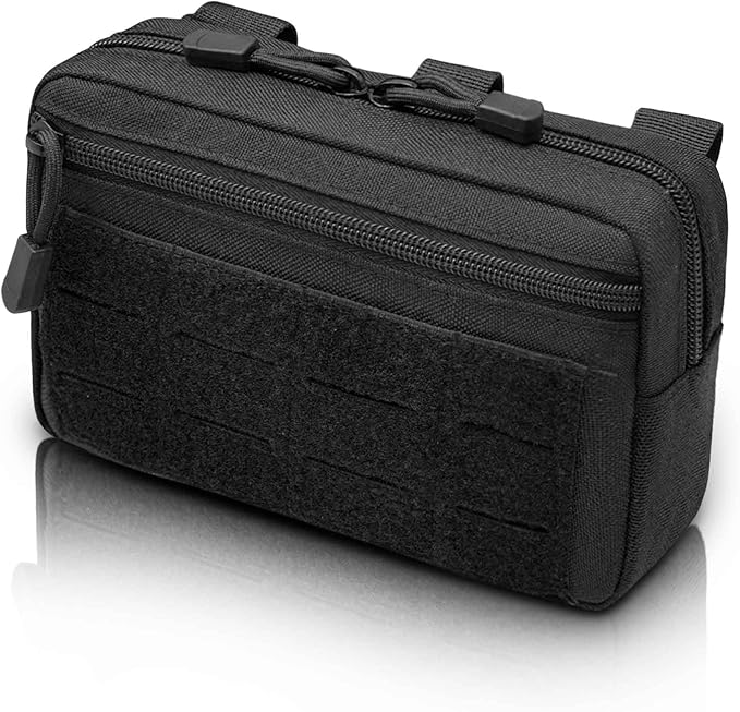 2 Pack 1000D Laser Cut Molle Pouches - Tactical Compact Water-Resistant Utility Admin Pouch for Vest Backpack Duty Belt Tactical Vests