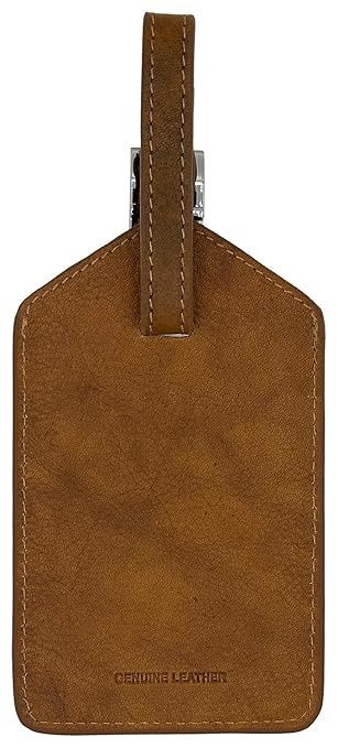 Antique Saddle Genuine Top Grain Leather Luggage Tag