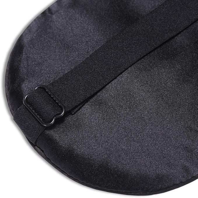 Alaska Bear Mulberry Silk Sleep Mask Cool Super Smooth Eye Cover Genuine Organic Silk for Sensitive Skin, Soft Filling, Lightweight Eye Shades for Sleeping (Original Black, Flat)