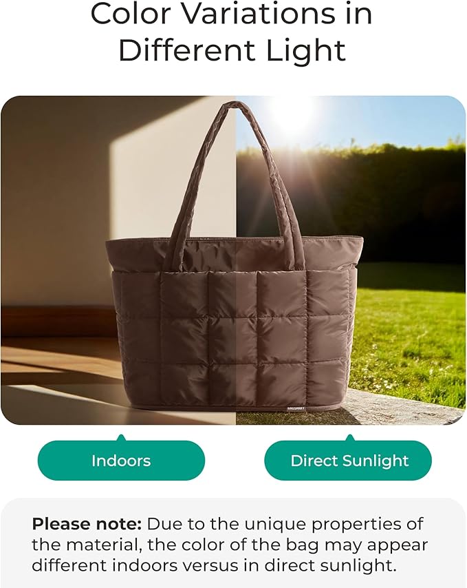 BAGSMART Expandable Tote Bag for Women, Puffer Work Tote Handbag, Quilted Carry On Bag for Travel Gym