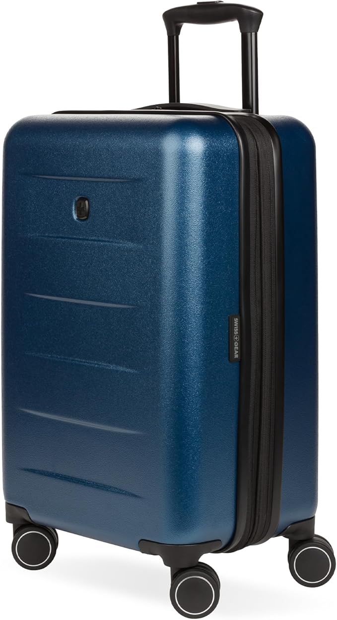 SwissGear 8020 Eclipse Hardside Expandable Luggage with Spinner Wheels, Navy, Carry-On 18-Inch