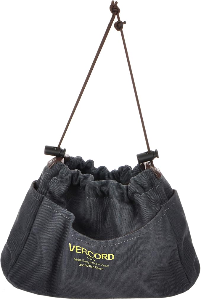 Vercord Canvas Handbag Organizers, Sturdy Purse Insert Organizer Bag in Bag, 10 Pockets Grey Small