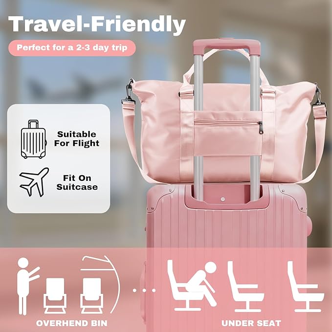 Weekender Duffel Bags for Women， Travel Totes Bag for Airplane Essentials, Overnight Bags for Women with Trolley Sleeve, Large Carry On Hospital Bag for Labor and Delivery, Sport, Gym