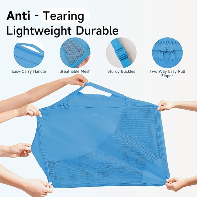 11 Set / 9 Set Packing Cubes for Travel,Gifts for Women Mom Kids,TSA Approved Bags for Makeup, Cosmetic, Toiletry, Organizers for Suitcase Carry On,Cruise Essentials Airplane Accessories,Azure Blue