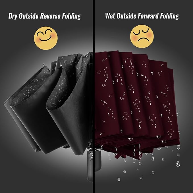 Conlun Travel Inverted Umbrella Compact Windproof- Automatic reverse Umbrellas for Rain - Folding Portable 10 Ribs Large Umbrella