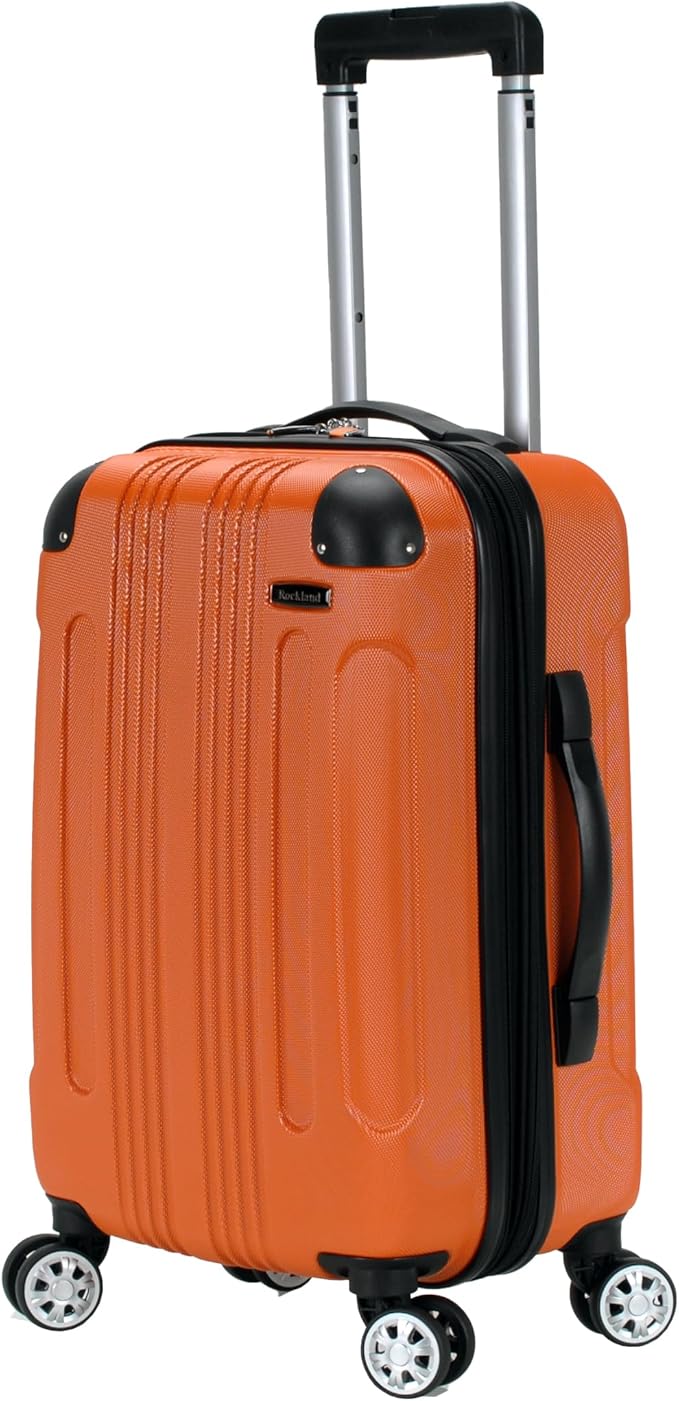Rockland London Hardside Spinner Wheel Luggage, Orange, Carry-On 20-Inch