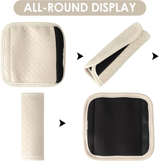 Leather Luggage Handle Wraps for Suitcase, 2 Pack Luggage Handle Cover Identifiers Tags Markers for Travel Accessories (Beige 1)