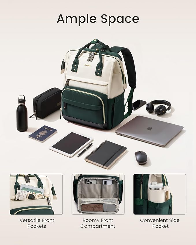 LOVEVOOK Laptop Backpack for Women, 18 Inch Work Business Backpacks Purse With Large Capacity, Waterproof Nurse Bag College Bookbag for School, Waterproof Casual Daypack for Travel