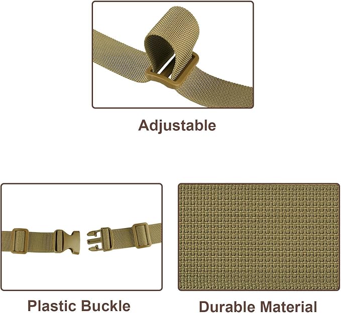 MAGARROW 65" 1.5" Utility Straps with Buckle Adjustable, 4-Pack (Tan (4-PCS))