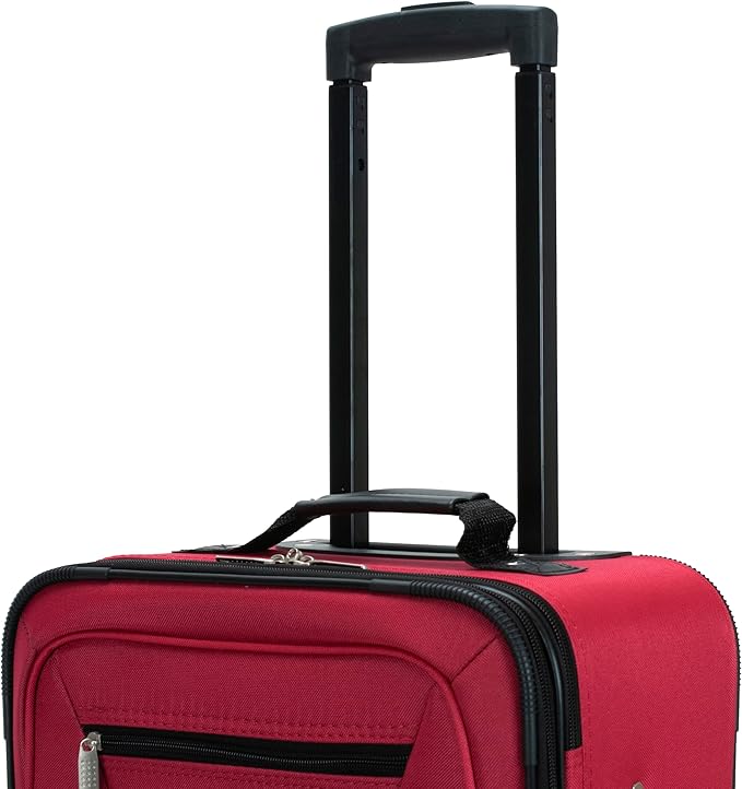 Rockland Fashion Softside Upright Luggage Set,Expandable, Red, 2-Piece (14/19)
