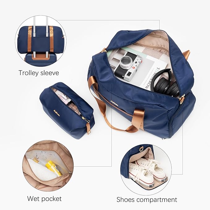 LONG VACATION Luggage Sets 6 Piece ABS+PC Hardshell Suitcase Set with Spinner Wheels, TSA Lock, YKK Zipper, Durable Travel Luggage