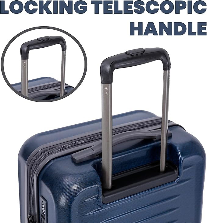 Spyder Rails 20 Inch Expandable Hardside Carry-On Suitcase with 360° Spinner Wheels, TSA Approved Lock