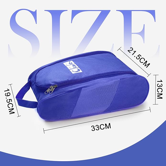 Ailaka Portable Oxford Travel Shoe Bag, Waterproof Shoe Packing Storage Organizer with Zipper Closure