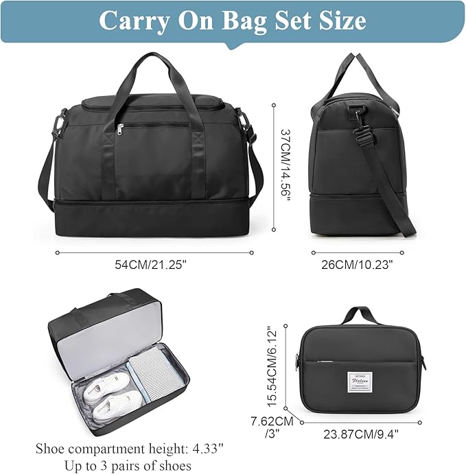 Extra Large Travel Duffle Bag,Carry on Overnight Weekend Bag with Shoes Compartment,Weekender Bags for Women for Travel Business Trips Sport Hospital