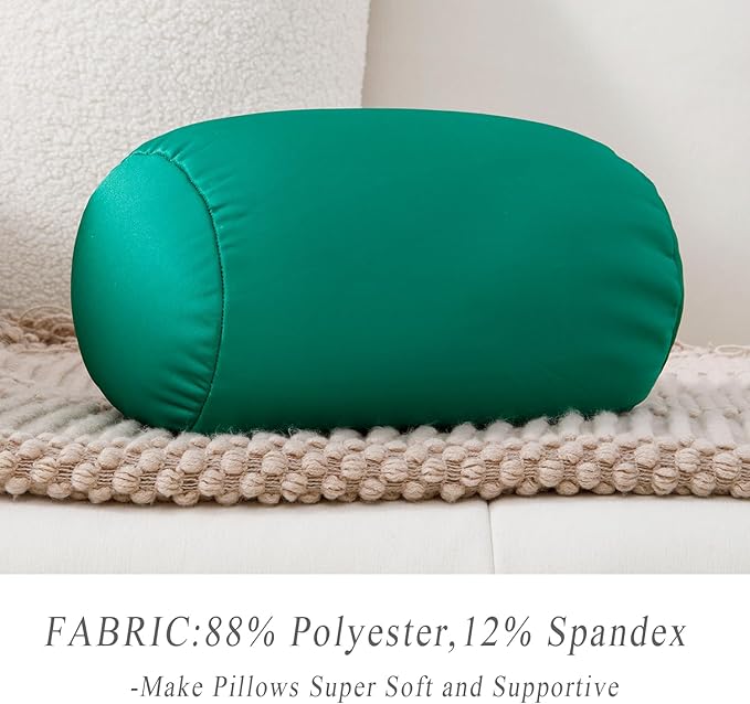 Squishy Microbead Neck Pillow, 7Inch x 12Inch Soft Travel Body Bed Pillow Bean Pillow for Kids Adult Chair Sleeping Car Seat, Fun Dormroom (Grass Green)
