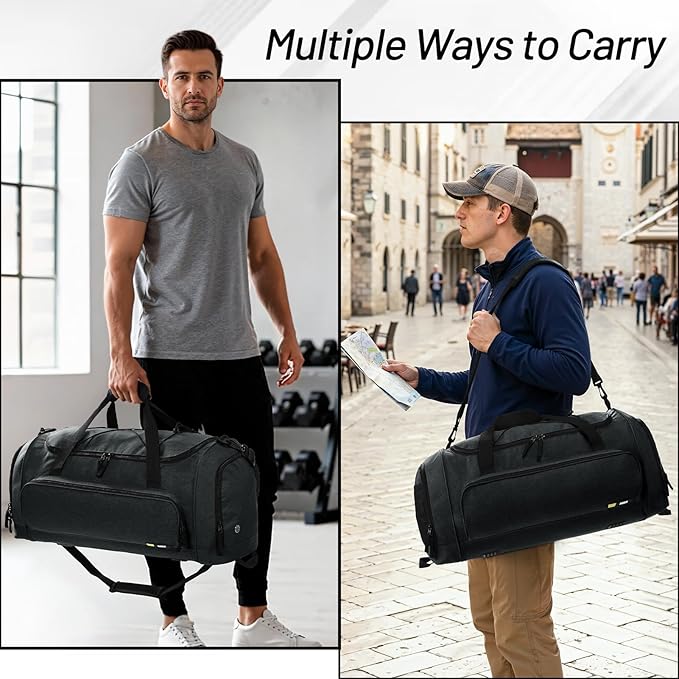 MIER Large Gym Bag for Men Sports Duffle Bag with Shoe Compartment 60L Lightweight Duffel Bags for Workout Fitness Travel