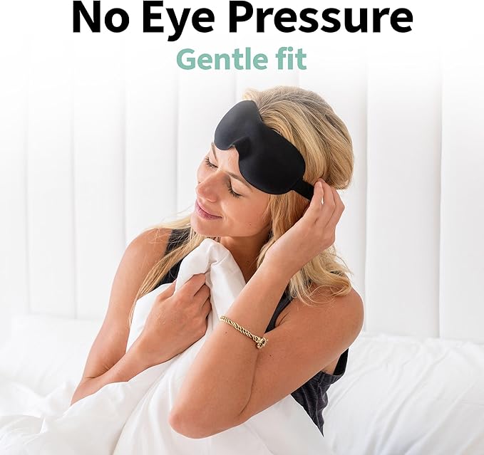 Nidra Contoured Sleep Mask for Side Sleepers – Zero Pressure Fit, Light Blocking Eye Shade for Sleeping & Travel – Purple, Small Size