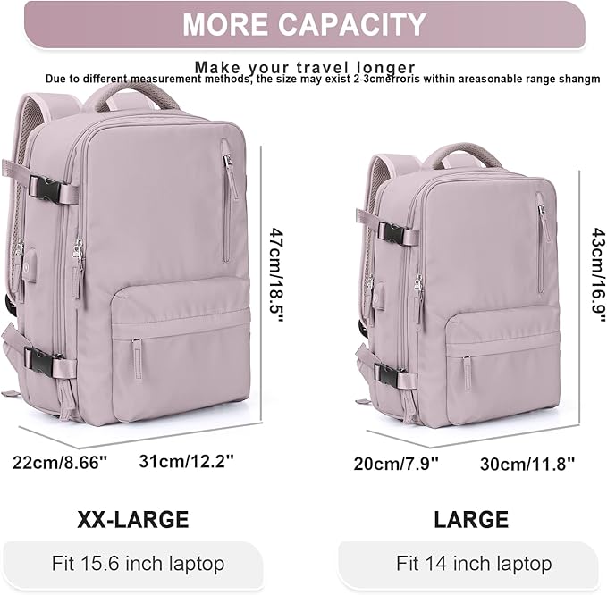 WONHOX Large Travel Backpack Carry on Flight Approved Laptop Work Business Backpack for Women Men Mochila de Viaje