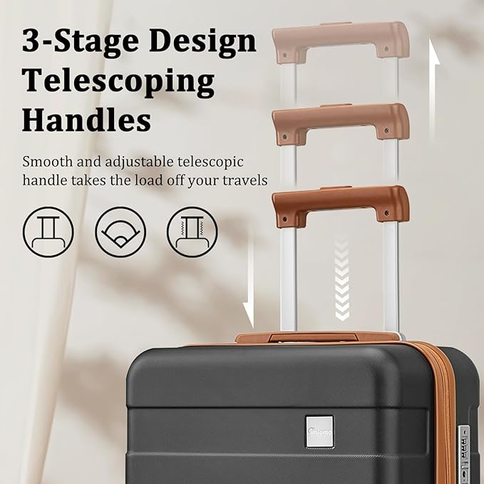 imiomo Carry on Luggage 22x14x9 Airline Approved, Hardside 20 Inch Carry-on Suitcases with Spinner Wheels and TSA Lock