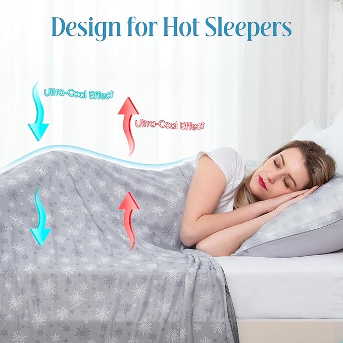 OIGAE Cooling Blanket for Hot Sleepers - Soft & Lightweight Summer Cold Blanket for Night Sweats | Perfect for Bed, Couch, Sofa (Light Grey, California King 96" x 102")