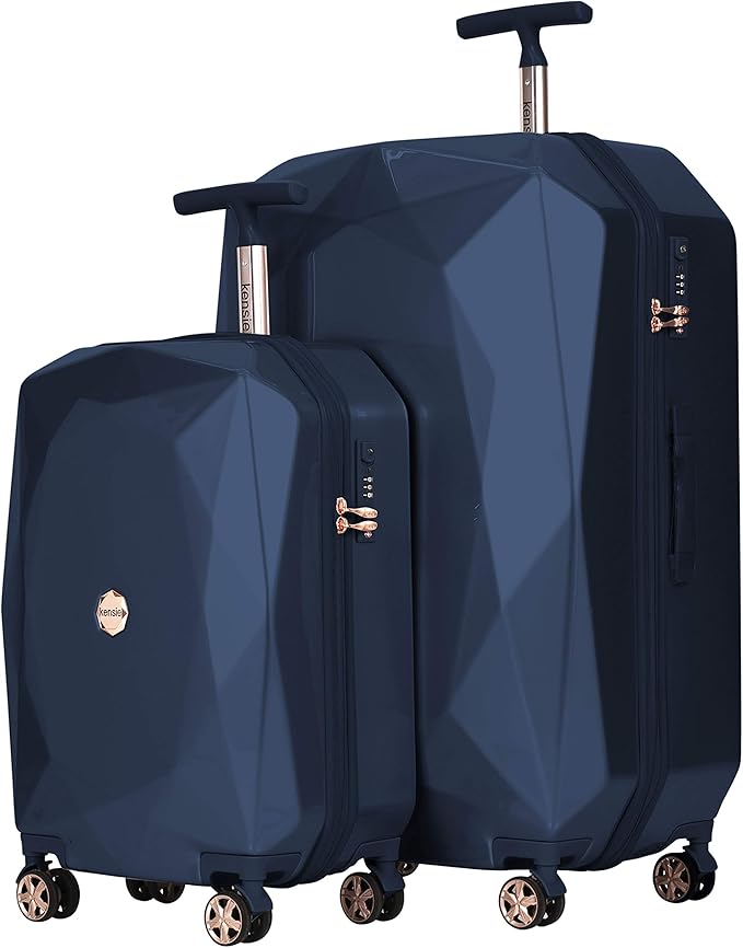 kensie Women's Gemstone Luggage Set, Midnight Blue, 2 Piece Set (28"/20")