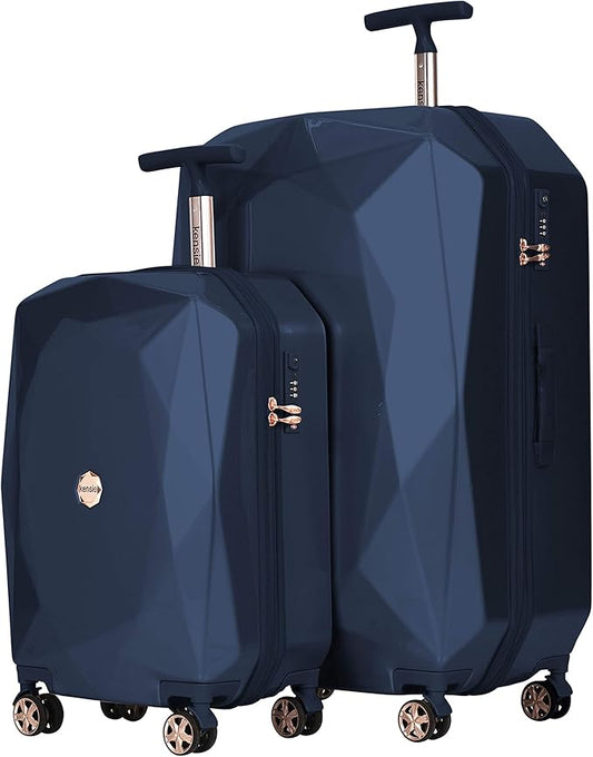kensie Women's Gemstone Luggage Set, Midnight Blue, 2 Piece Set (28"/20")