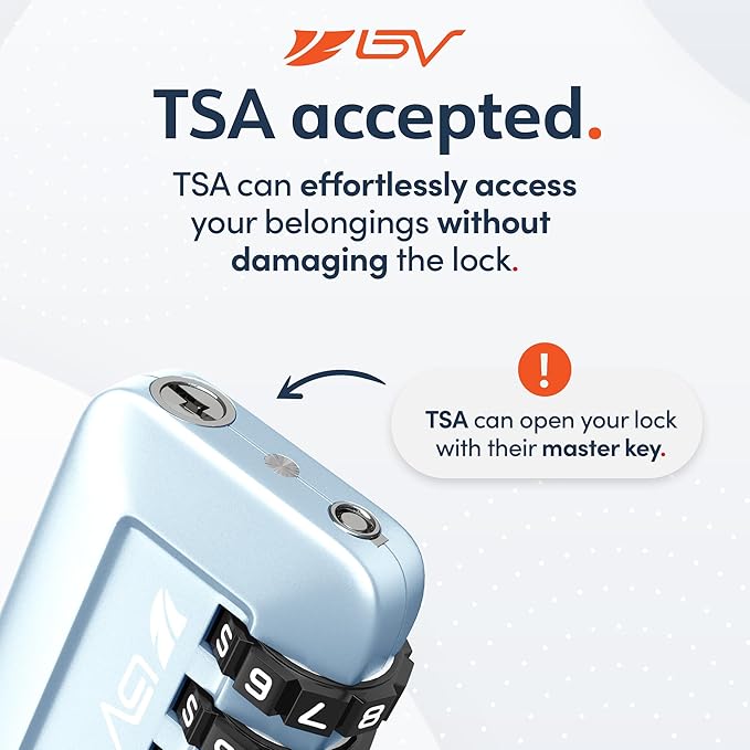 TSA Accepted Luggage Travel Lock, Set-Your-Own Combination Lock for School Gym Locker, Luggage Suitcase Baggage Locks, Filing Cabinets, Toolbox, Case Arctic Blue, 2 Pack (Limited Edition)