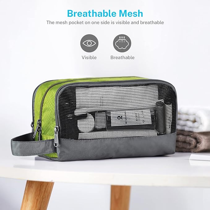 Gonex Travel Toiletry Bag Nylon, Shaving Bag Toiletry Organizer Green