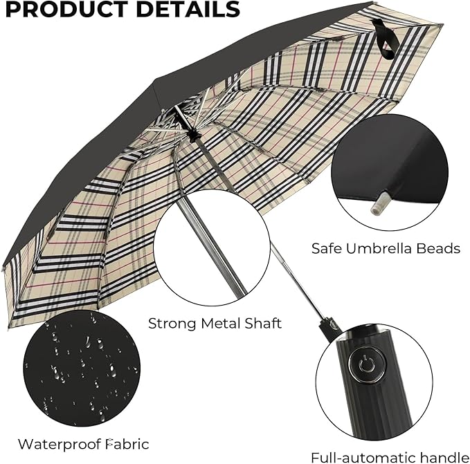 ZDSSM Compact Inverted Travel Umbrella, Automatic Open Close, 9-Rib 46 Inch Windproof Umbrella, Waterproof UPF 50+, Portable Umbrellas for Men, Women, Travel, and Daily Use