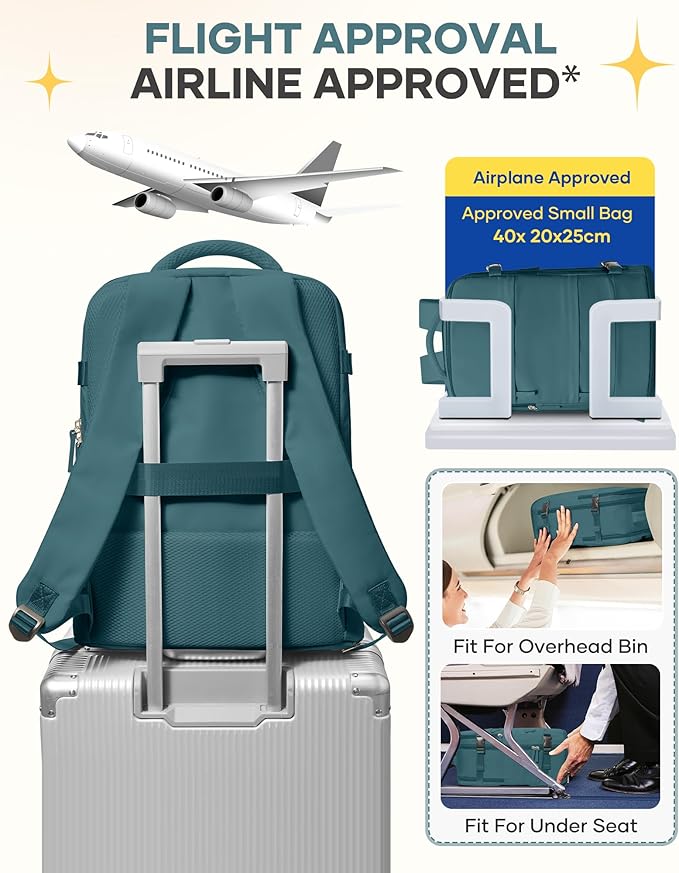 coofay Large Travel Backpack For Women Men Airline Approved Carry On Backpack Flight Approved Waterproof Sports Luggage Backpack Casual Daypack Small Hiking Backpack