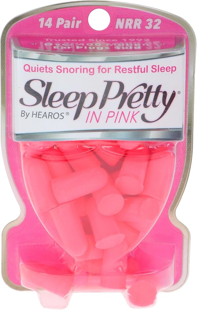 HEAROS Sleep Pretty in Pink Ear Plugs For Sleeping, 14 Pair (Pack of 1)