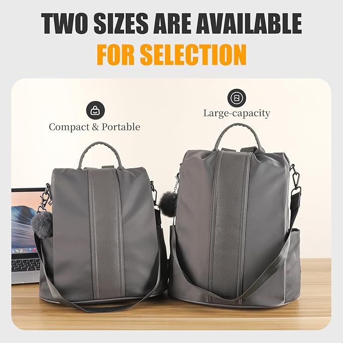 PINCNEL Women Backpack Purse Waterproof Nylon Anti-theft Rucksack Lightweight Shoulder Bag