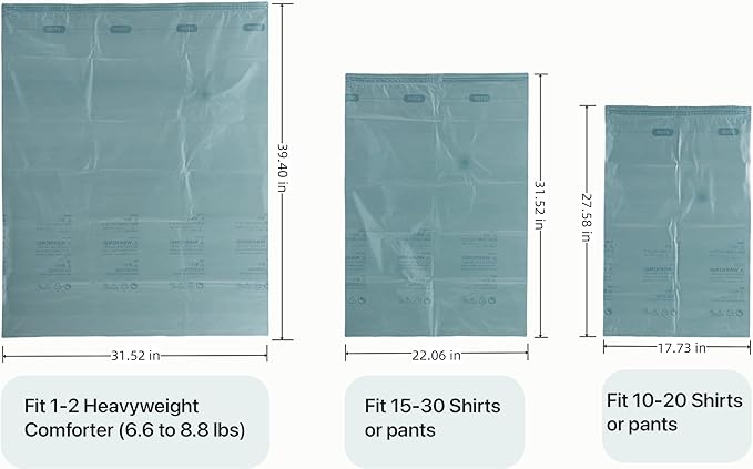 Vacuum Storage Bags for Clothing - NeatNest 6 pack Large Flat Bags (31.5"×39.4") for Comforters, Blankets, and Winter Clothes, Airtight Compression with Vacuum or Hand Press, Durable and Reusable