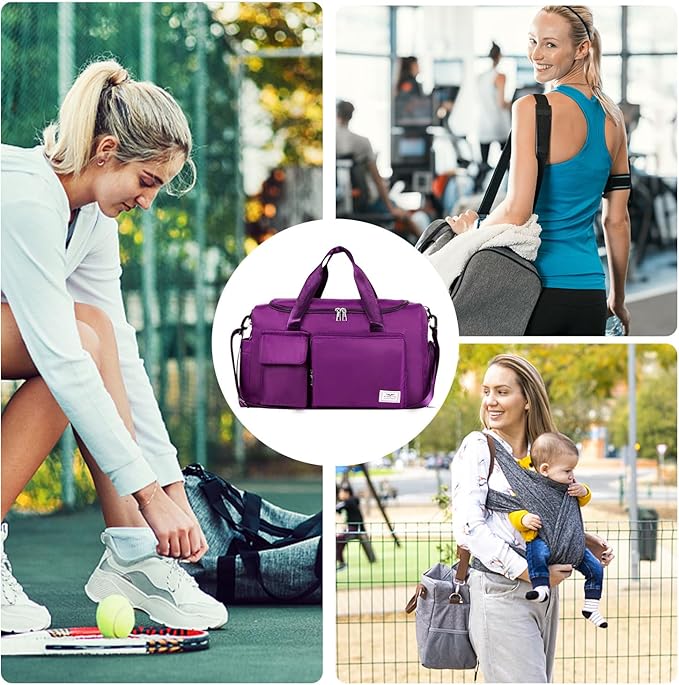 FIORETTO Women's Gym Duffle Bag with Shoes Compartment, 30L Capacity, Ideal for Travel, Gym, Sports, Duffel, Weekender