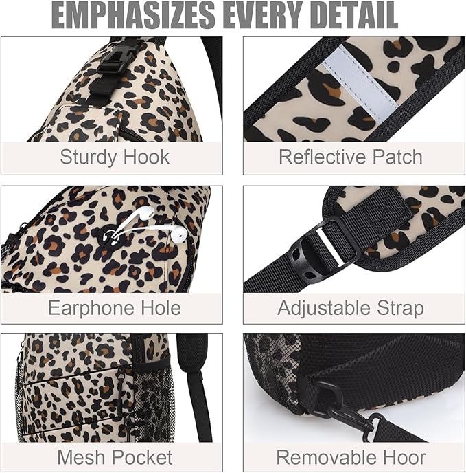 Crossbody Bags for Women Men Trendy Sling Bag Backpack Casual Chest Bag with Convertible Shoulder Strap