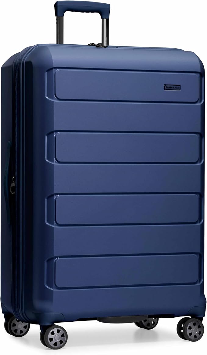 Traveler's Choice Pagosa Hardshell Expandable Luggage with Spinner Wheels, Navy, 30-Inch Large