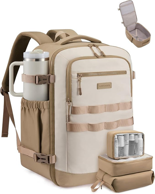 LOVEVOOK 40L Travel Backpack for Women & Men, TSA Approved Carry On Backpack with 3 Packing Cubes, Waterproof Personal Item Bag Fits 17" Laptop, Weekender Essentials Overnight Backpack for Trip