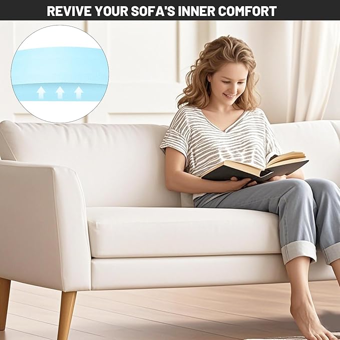 Couch Cushion Support for Sagging Seat, 20"x20"x2" 40D High Density Curved Foam Sofa Cushion Support, Under-Cushion Sag Repair,Blue Set of 3